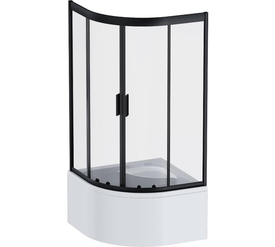 Изображение товара Душевое ограждение AM.PM Gem Deep 1/4 Rond 90x90 стекло прозрачное, профиль черный матовый, W90G-401A090BT