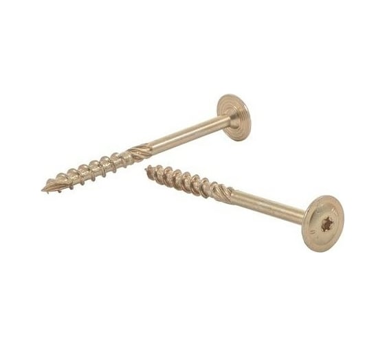 Изображение товара Шуруп Rusconnect CT 06080 с/нарез. д/дерева, прессшайба 6х80 200 шт. Желтый цинк 320608i