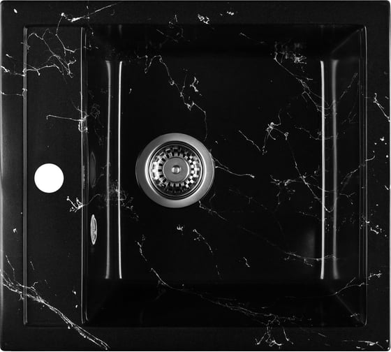 Изображение товара Мойка для кухни из искусственного камня WISENT мрамор черно-белый (беларусь) 450x500x200 WA45-11/WGER013