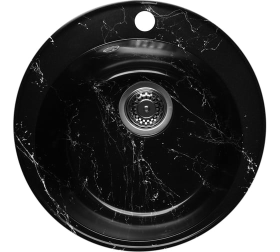 Изображение товара Мойка для кухни из искусственного камня WISENT мрамор черно-белый (беларусь) 475x475x210 WA05-11/WGER013