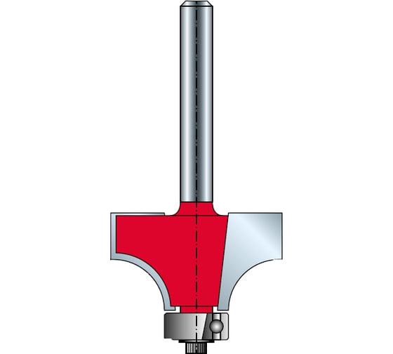 Изображение товара Фреза полукруглая вогнутая с подшипником (19х12.7х55.2 мм; R3.2 мм; Z2; хвостовик 8 мм) FREUD PRO 34-10408