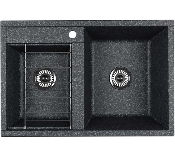 Изображение товара Кухонная Мойка AQUATON Делия 78 DBL (Графит)NEW 00064593 1A723132DE210