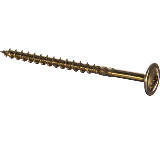 Изображение товара Шуруп Rusconnect CT 08120 с/нарез. д/дерева, прессшайба 8х120 50 шт. Желтый цинк 320812