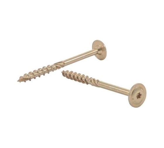 Изображение товара Шуруп Rusconnect CT 10200 с/нарез. д/дерева, прессшайба 10х200 50 шт. Желтый цинк 321020