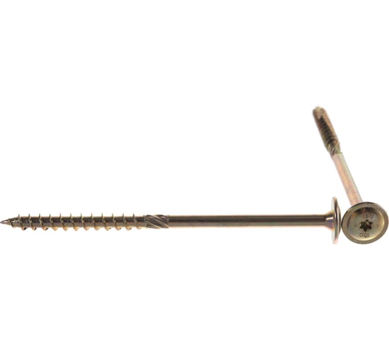 Изображение товара Шуруп Rusconnect CT 10180 с/нарез. д/дерева, прессшайба 10х180 50 шт. Желтый цинк 321018