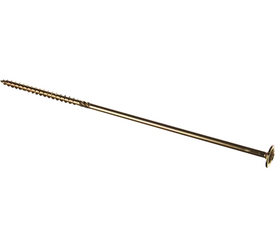 Изображение товара Шуруп Rusconnect CT 08300 с/нарез. д/дерева, прессшайба 8х300 50 шт. Желтый цинк 320830