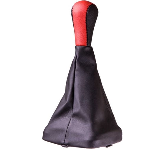 Изображение товара Ручка КПП кожа искусственная перфорированная 2115 с чехлом красная SKYWAY S06202017