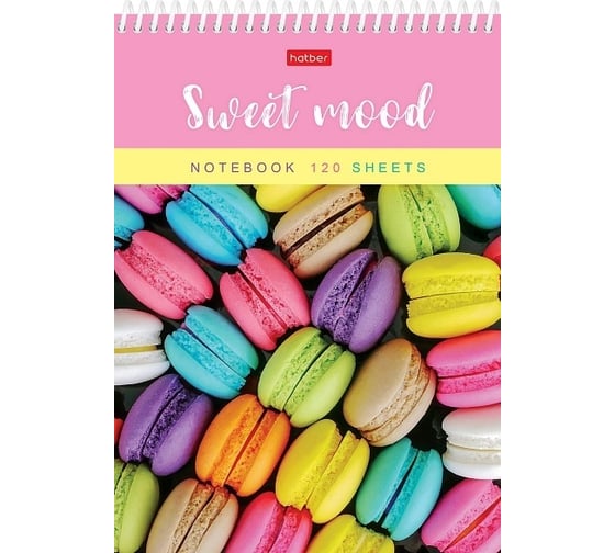 Изображение товара Блокнот Hatber Сладкое настроение 120 л, А5, 5-ти цветный тонированный блок без линовки, обложка мелованный картон, УФ-лак, 32 шт в упаковке 072384