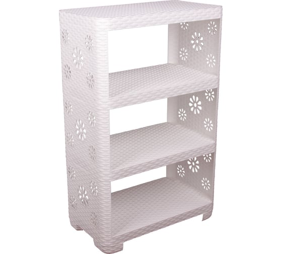 Изображение товара Этажерка ЗПИ «Альтернатива» Плетенка №2 4-х секционная, белый М2551