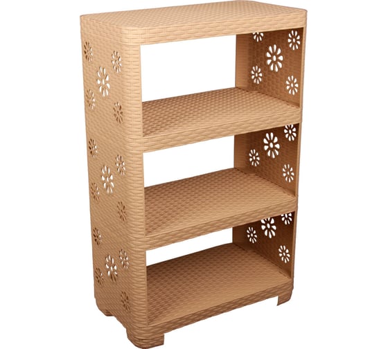 Изображение товара Этажерка ЗПИ «Альтернатива» Плетенка №2 4-х секционная, бежевый М2553