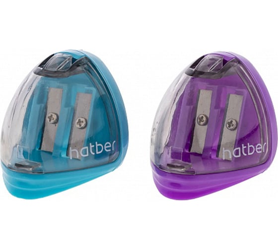 Изображение товара Точилка Hatber SPACE Пластиковая Цветная с контейнером Ассорти 2 цв. 24шт в картонной Дисплей-витрине , 24шт. 078195