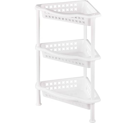 Изображение товара Этажерка ЗПИ «Альтернатива» 3-х секционная, угловая, белый М6471