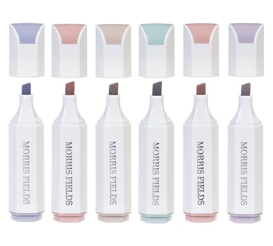 Изображение товара Набор текстовыделителей Hatber Morris Fields 6 цв. клиновидный пишущий узел в пластиковом кейсе, 1шт. 075235