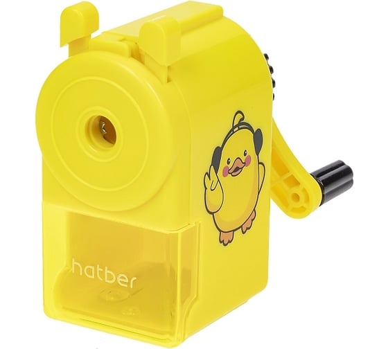 Изображение товара Точилка Hatber -Мы-утята! Механическая Желтая с рисунком в прозрачном ПВХ-боксе , 1шт. 079796