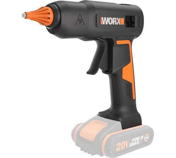 Изображение товара Аккумуляторный клеевой пистолет WORX 20 В, без акб и зу WX045.9