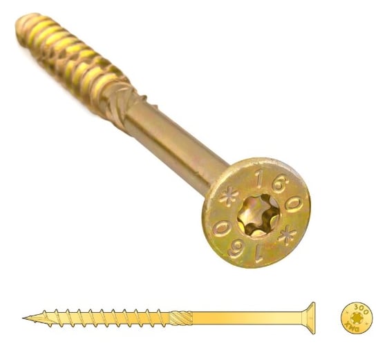 Изображение товара Шуруп Rusconnect CS 10400 с/нарез. д/дерева, потай 10х400 50 шт. Желтый цинк 311040