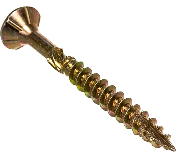 Изображение товара Шуруп Rusconnect CS 04040 с/нарез. д/дерева, потай, 4х40, 500 шт. Желтый цинк 310440