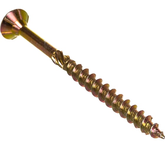 Изображение товара Шуруп Rusconnect CS 04560 с/нарез. д/дерева, потай, 4,5х60, 200 шт. Желтый цинк 314560