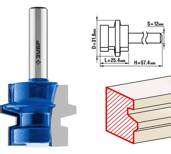 Изображение товара Комбинированная универсальная фреза ЗУБР Профессионал 31.8x25.4 мм 28729-31.8