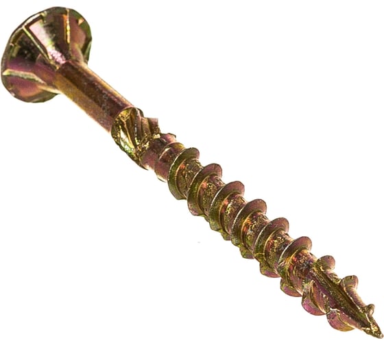 Изображение товара Шуруп Rusconnect CS 05050 с/нарез. д/дерева, потай, 5х50, 200 шт. Желтый цинк 310505