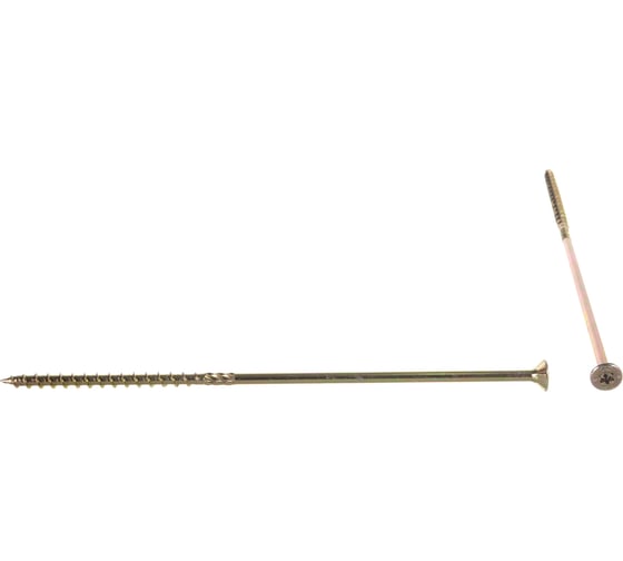 Изображение товара Шуруп Rusconnect CS 06200 с/нарез. д/дерева, потай, 6х200, 100 шт. Желтый цинк 310620