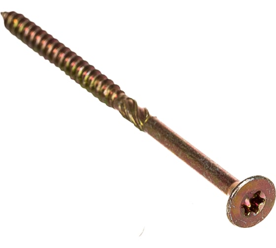 Изображение товара Шуруп Rusconnect CS 05090 с/нарез. д/дерева, потай, 5х90, 100 шт. Желтый цинк 310509