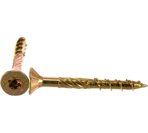 Изображение товара Шуруп Rusconnect CS 06050 с/нарез. д/дерева, потай, 6х50, 200 шт. Желтый цинк 310605