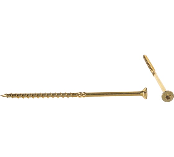 Изображение товара Шуруп Rusconnect CS 06140 с/нарез. д/дерева, потай, 6х140, 100 шт. Желтый цинк 310614