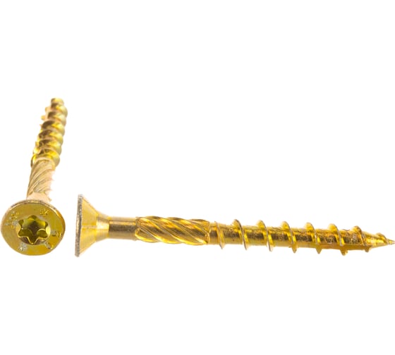 Изображение товара Шуруп Rusconnect CS 06060 с/нарез. д/дерева, потай, 6х60, 200 шт. Желтый цинк 310606