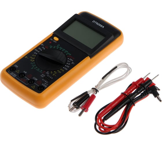 Изображение товара Мультиметр ТУНДРА DT-9208А, ACV/DCV, ACA/DCA, 200-200MΩ, 20nF-200mF, 40-400 C, 200 kHz 1550213