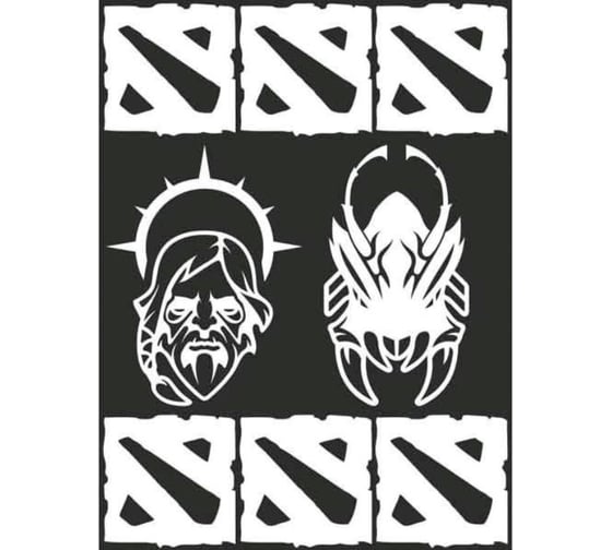 Изображение товара Наклейка SKYWAY БЛИКЕР термо плоттер Dota2 №3 (150х250) цвет серебро, упаковка 1 шт S08104011