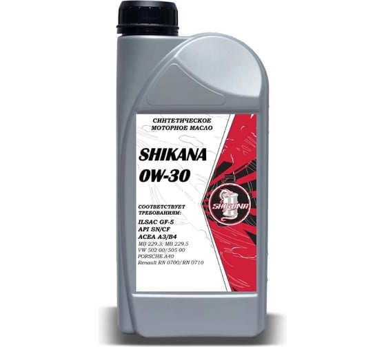 Изображение товара Синтетическое масло se sae 0w30 api sn/cf 1л SHIKANA 78591