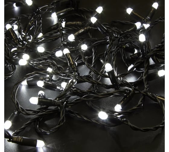 Изображение товара Гирлянда нить Neon-Night 10м, 100 LED белый, черный ПВХ, IP65, с эффектом мерцания, без комплекта подключения 305-245