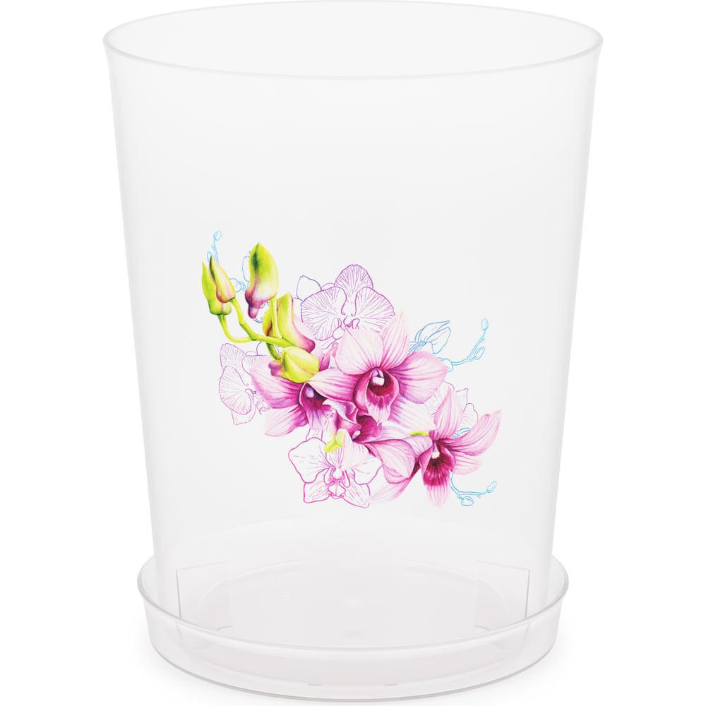 Цветочный горшок для орхидеи ЗПИ «Альтернатива» лиловые орхидеи