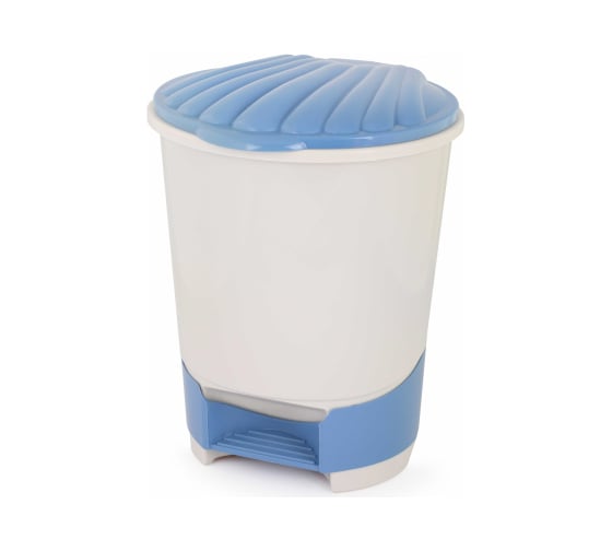 Изображение товара Ведро для мусора ЗПИ «Альтернатива» 18 л, с педалью, светло-бежевый/синий М7994