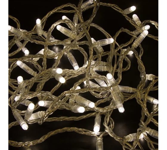 Изображение товара Гирлянда нить Neon-Night 10м, 100LED белый, прозрачный ПВХ, IP65, с эффектом мерцания, без комплекта подключения 305-256