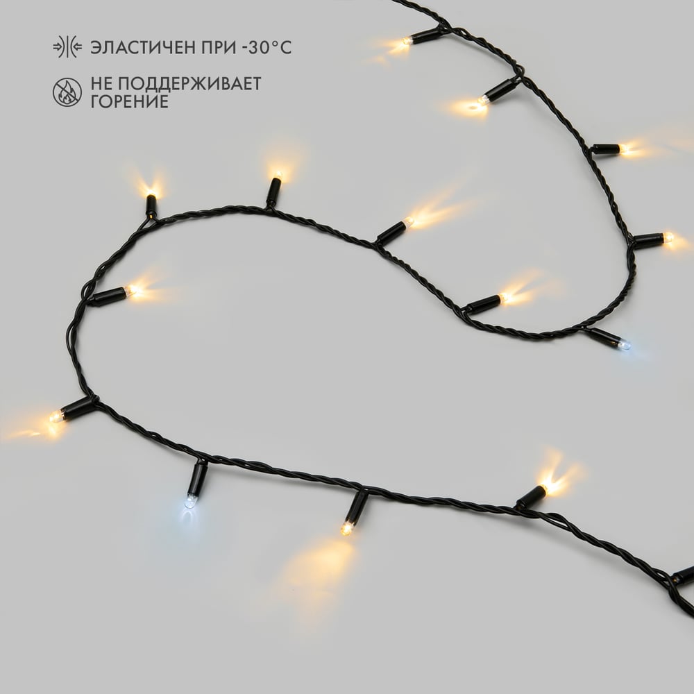 Изображение товара Светодиодная гирлянда Neon-Night Нить с эффектом мерцания 10м 100LED белый без комплекта подключения 305-276