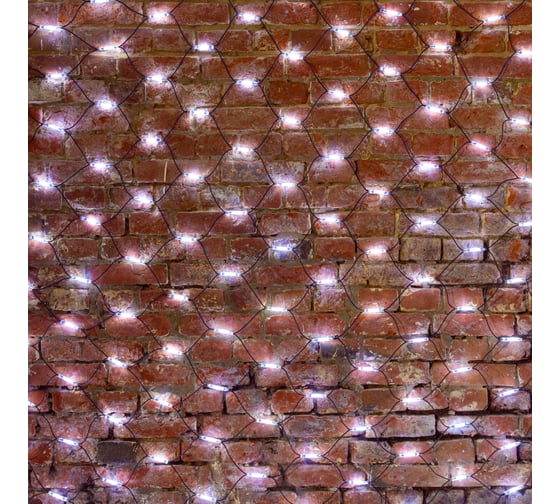 Изображение товара Светодиодная гирлянда NEON-NIGHT Сеть 2x3м 432 LED, на черном каучуковом проводе, белый 217-125