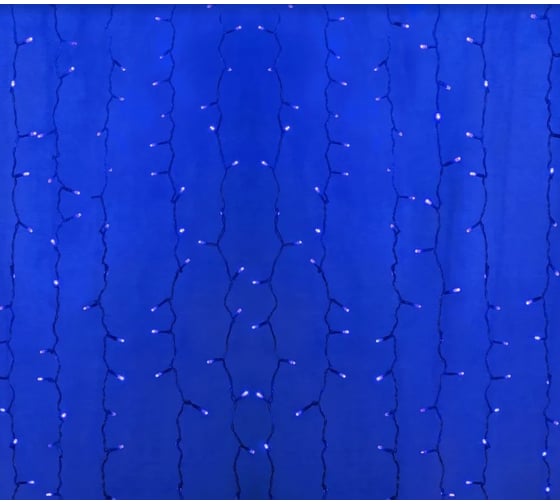 Изображение товара Гирлянда Neon-Night Занавес 2х0.8м, 160 LED синий, прозрачный ПВХ, IP65, без блока питания 235-103