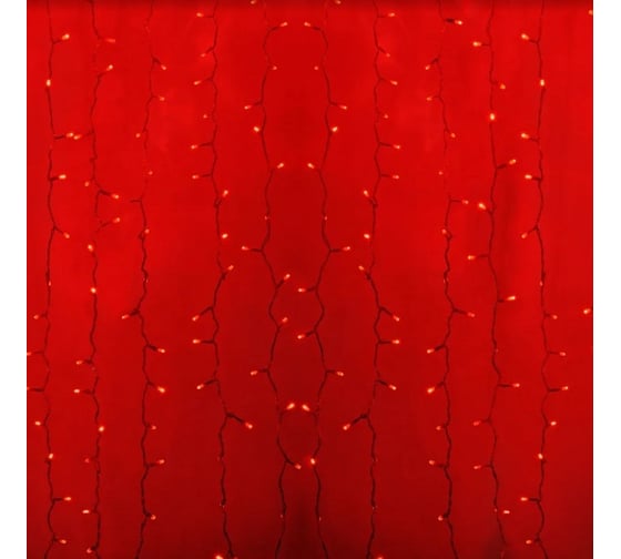 Изображение товара Светодиодная гирлянда NEON-NIGHT Дождь 8 режимов 2х0.8м 160 LED, прозрачный провод, Красный 235-102