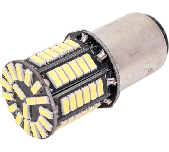 Изображение товара Автолампа SKYWAY диод S25 (P21/5W) 12V 66 SMD диодов 2-конт BAY15d белая, 2 шт. S08201398