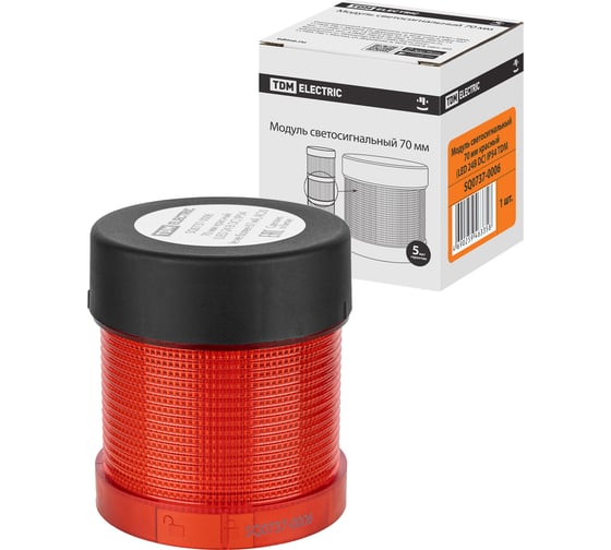 Изображение товара Светосигнальный модуль TDM ELECTRIC 70 мм, красный (LED 24В DC) IP54 SQ0737-0006