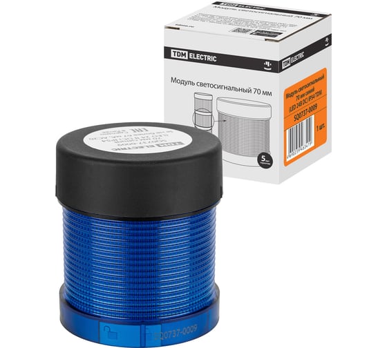 Изображение товара Светосигнальный модуль TDM ELECTRIC 70 мм, синий (LED 24В DC) IP54 SQ0737-0009