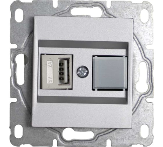 Изображение товара Розетка Metronex Electric Silver USB без рамки FRZ00050210SRM