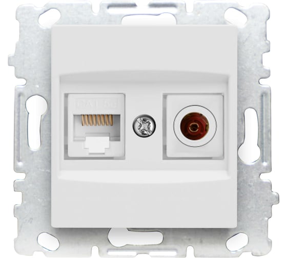 Изображение товара Розетка Metronex Electric Palermo для сетевого кабеля LAN + TV двойная без рамки FRZTV030104BEL