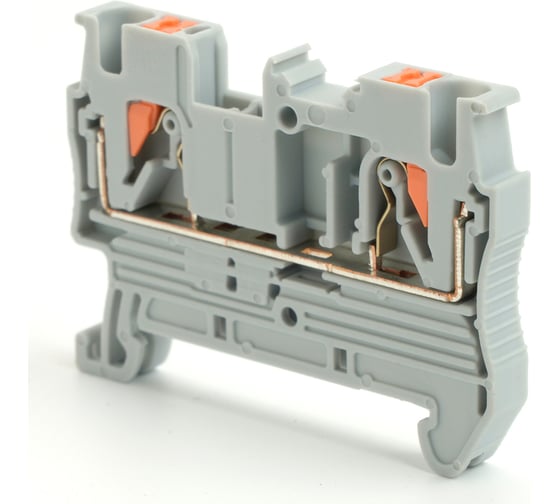 Изображение товара 2-проводной проходной пружинный зажим STEKKER зни - 2,5 ,jxb pt 2,5, серый ld572-1-25, 100шт в упаковке 49241
