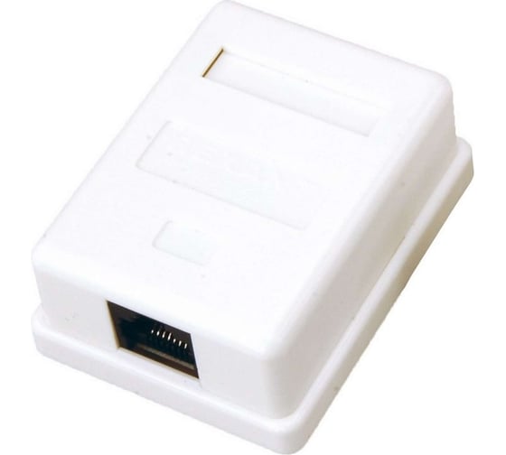 Изображение товара Настенная розетка, 1 порт, cat.5e (класс d), 100мгц, rj45/8p8c Ripo белая 003-500001