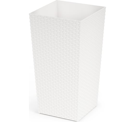 Изображение товара Напольное кашпо ЗПИ «Альтернатива» "Ротанг" белый М6855