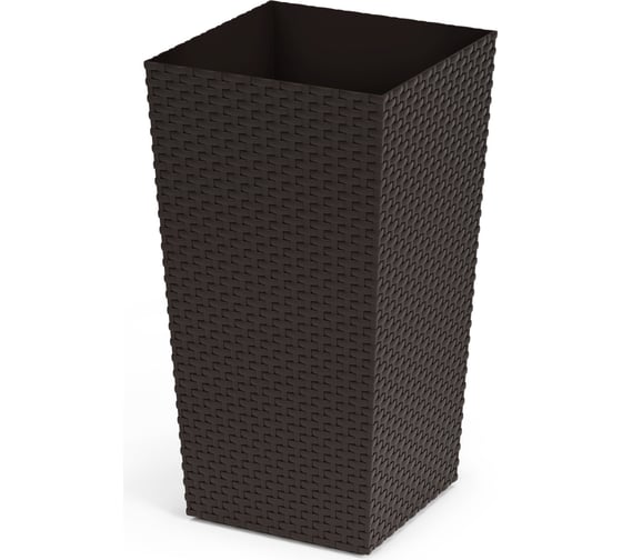 Изображение товара Напольное кашпо ЗПИ «Альтернатива» Ротанг 325x325x610 мм, мокко М8847