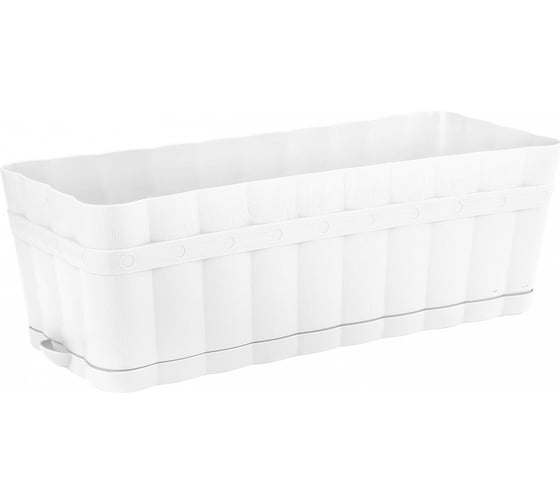 Изображение товара Ящик для цветов ЗПИ «Альтернатива» Изюминка 6 л, прямоугольный, белый М3354